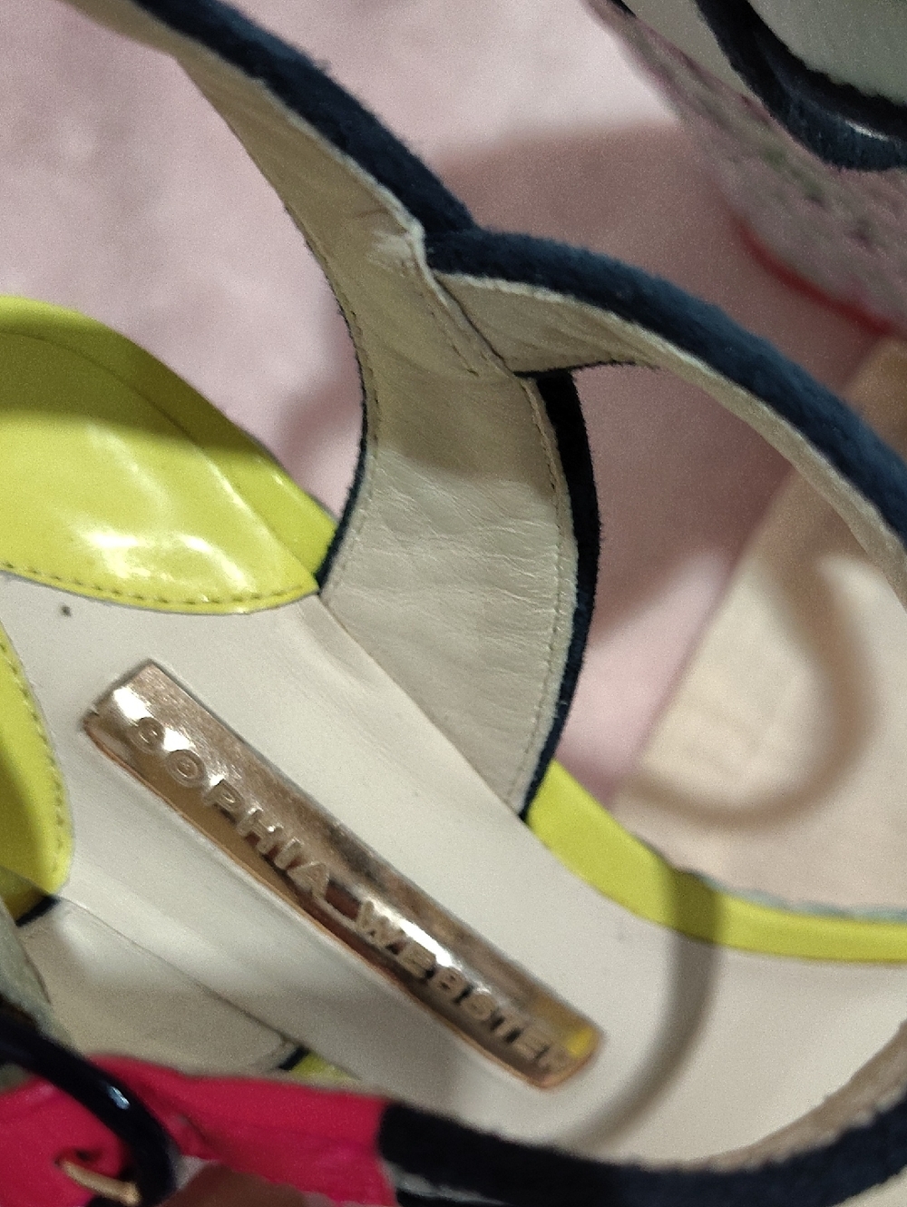 Sophia Webster Pastel Braided Platform Sandals - Blue, Yellow & Pink - Picture 6 of 10